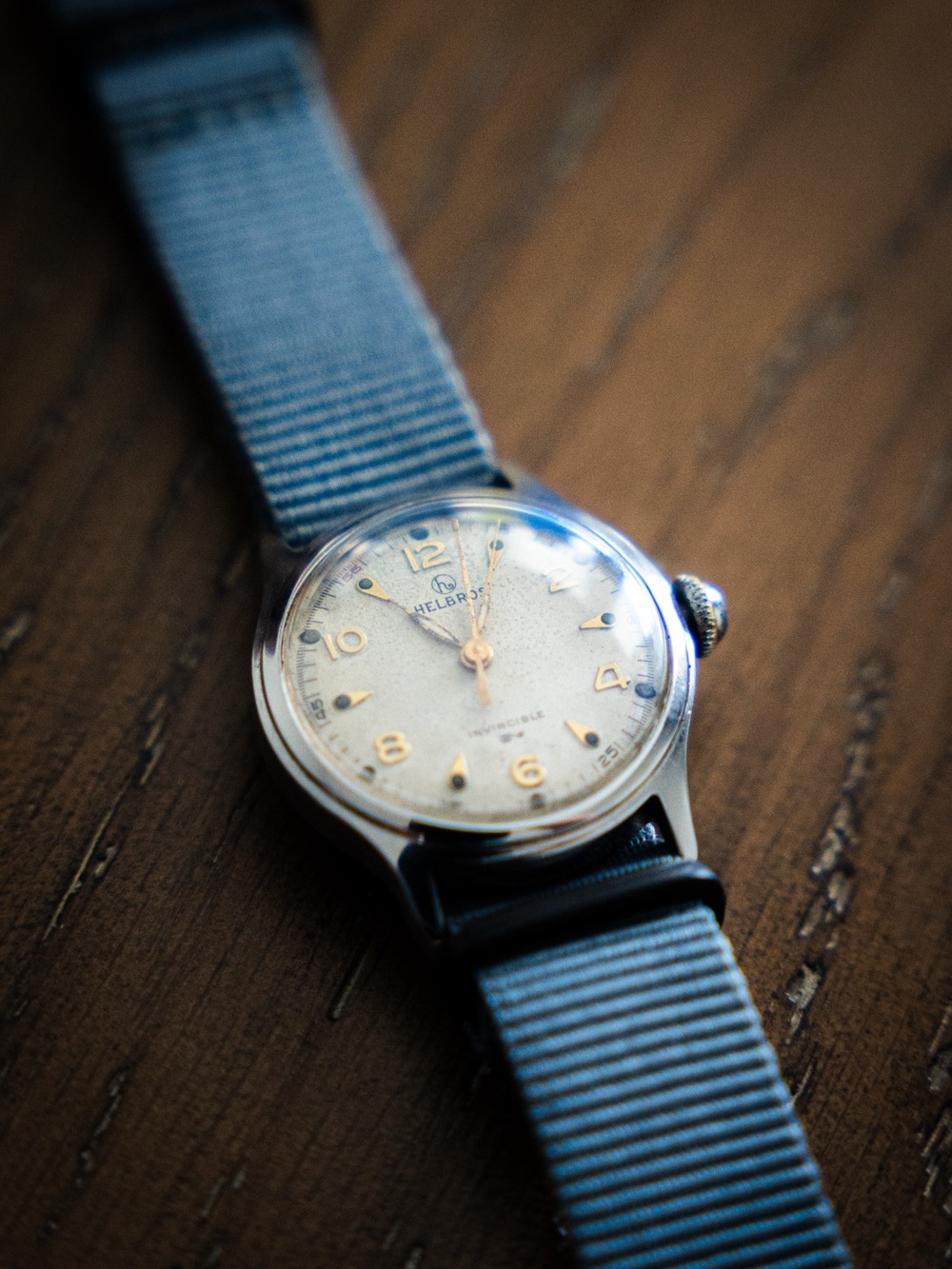 Helbros grey Strap Vintage-Style Men's Watch